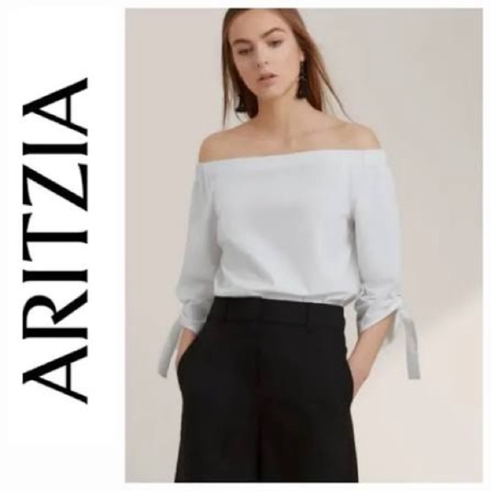 Babaton Off-Shoulder White Blouse